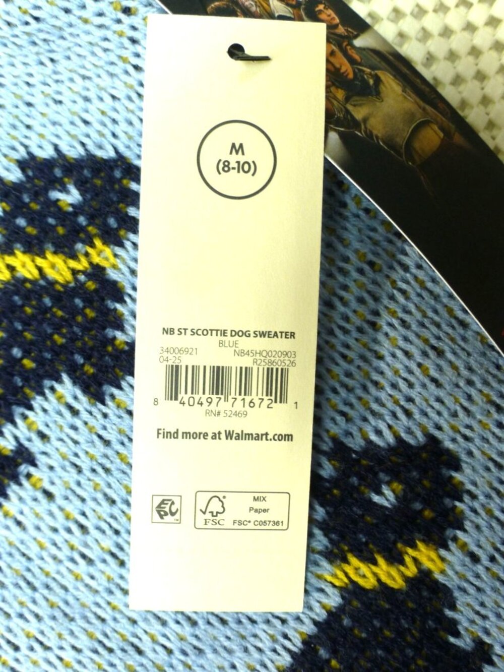 NWT Stranger Things No Boundaries Scottie Dog Sweater Blue M Netflix Ribbed Knit - Picture 3 of 15